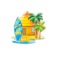 Aimant de réfrigérateur en résine en forme de dauphin surfeur mignon, aimant décoratif 3D en forme d'animal marin, souvenir de plage d'été