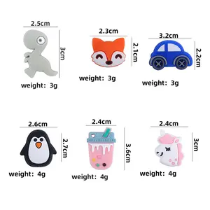 New Baby Teether Bead DIY Pacifier Chain Jewelry Teething Ice Cream Cup Gum Beads Loose Penguin Focal Beads For Pen Making