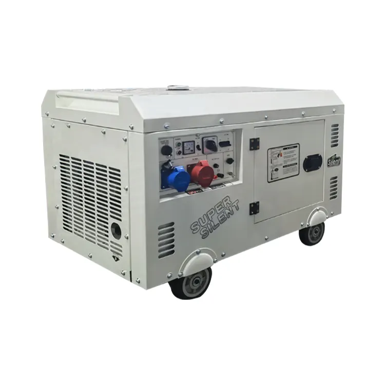 Generador de diésel de 10kva y 8kw, dispositivo portátil, refrigerado por aire, monofásico, con ruedas, para uso doméstico en granjas pequeñas, nuevo