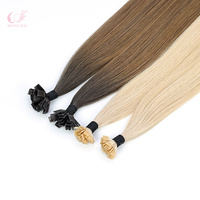 Extensions de cheveux vierges chinois de luxe 2026, double épaisseur, couleur personnalisée, brillantes, douces, à pointe plate, pour pose par fusion