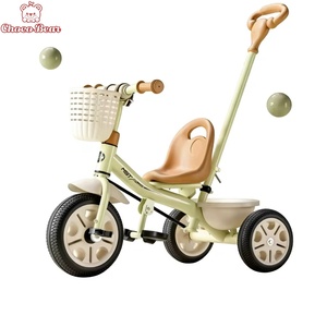 Triciclo Infantil <span class=keywords><strong>para</strong></span> Exteriores con Barra de Empuje, Bicicleta de 3 Ruedas Resistente <span class=keywords><strong>para</strong></span> Niños Pequeños con Cesta de Almacenamiento, Juguete <span class=keywords><strong>para</strong></span> Bebés - Product Image 1