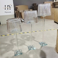 Ensemble de porte-bougies en cristal haut de gamme moderne avec abat-jour en acrylique, décoration de centre de table pour mariage et événements