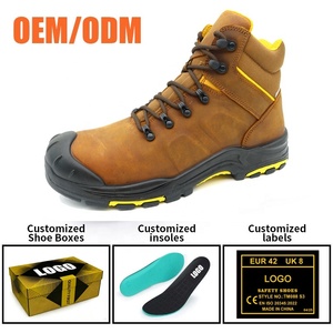 Impermeabile in pelle di cavallo pazzo antiscivolo in gomma PU Sole in fibra di vetro punta Anti foratura <span class=keywords><strong>scarpe</strong></span> di sicurezza di alta qualità <span class=keywords><strong>per</strong></span> gli uomini S3 FO SR - Product Image 4