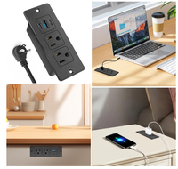 Multiprise encastrable USB PD 20W à charge rapide, prise de meuble 2 AC et 3 USB (2 USB-C + 1 USB-A) pour bureau, chevet, tiroir, table
