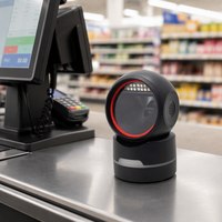 Lecteur de codes-barres omnidirectionnel 2D, lecteur de codes QR de bureau, scanner de codes-barres pour caisse de supermarché, terminal de point de vente