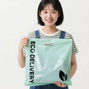 Bolsa de Compras de Supermercado Económica de Fábrica con Logotipo Impreso Personalizado, HDPE LDPE, con Refuerzo Lateral Troquelado, Doble Cara, 200 Micras - Product Image 6