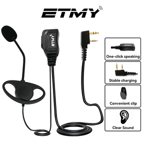 Casque ET-ERHDA10 à 2 broches avec micro PTT et écouteur D pour radio portable PT260 PT4200 PT558 DP405 DP485 UV-5R UV-82 BF-888S - Product Image 5