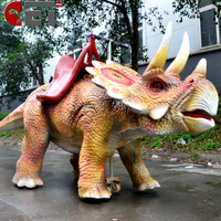 Modèle de dinosaure animatronique en acier pour l'intérieur et l'extérieur, à chevaucher, électrique, personnalisé pour parcs d'aventure et centres commerciaux