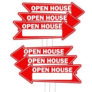 Open House Arrow Yard Sign à vendre par le propriétaire Agent immobilier Yard Sign Arrows Yard Sign Roc Xie - Product Image 1