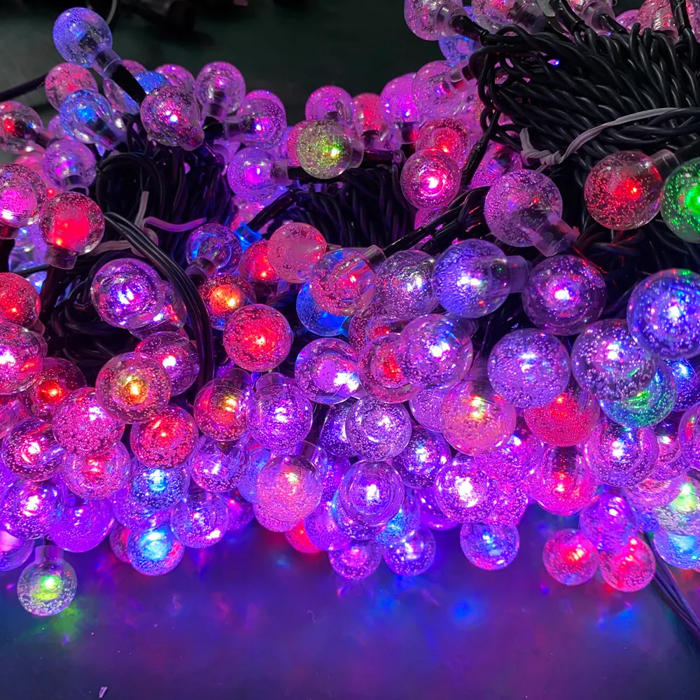 Indoor / Outdoor LED Christmas String Lights On Dark Green Cable With 8 Light Effects Wedding Decorative Light