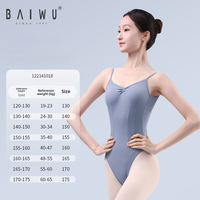 Justaucorps de danse pour femme Baiwu, modèle camisole sans manches, coupe haute, dos ouvert, en nylon très extensible, OEM, pour fille, 122141018