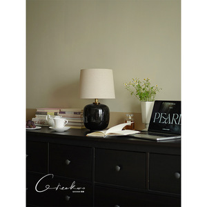 Italian Midnight Black Ceramic Table Lamp E27 LED Switch Control For Living Room Bedroom Bedside Decorative <b>Night</b> <b>Light</b> - Product Image 4