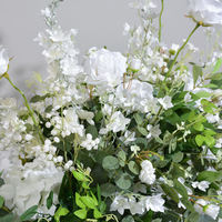 Chemin de table en fleurs de rose en soie blanche de 200 cm, fait main et personnalisé, élégant pour mariage et événements, nouvelle arrivée, entretien facile