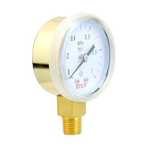 เกจวัดแรงดันทองแดงทั้งหมด Stcif 0-2.5 MPa เกลียว 1/4 สำหรับการวัดก๊าซ - Product Image 2