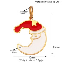 Op maat gemaakte trendy groothandel 14K 18K PVD vergulde roestvrijstalen kerstcharms voor het maken van kettingen, armbanden en sieraden