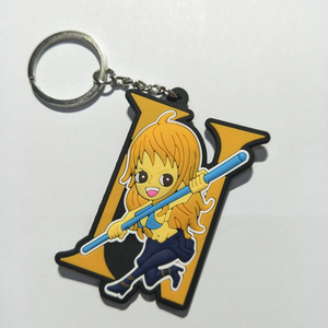 27 Designs Nami Porte-clés Personnage de Dessin Animé <span class=keywords><strong>Luffy</strong></span> Porte-clés Zoro PVC Caoutchouc Anime Porte-clés - Product Image 2