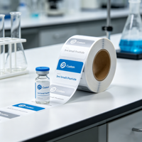 Étiquette personnalisée en vinyle pour petits flacons de 3 ml, résistante à l'eau, réfrigérable, durable, autocollante, avec logo, pour emballage de peptides