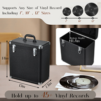 Portable verrouillable Train Case Record Box étanche disque vinyle stockage étui de transport maille sac personnalisable OEM Album Collection