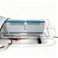 BIAOCHI Barre lumineuse LED étanche 47'' 120cm 216 LED, rouge et blanc, avec sirène intégrée et haut-parleur pour voiture et camion
