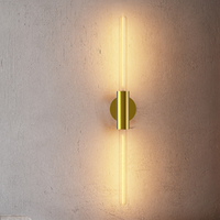Applique murale tubulaire LED de luxe moderne, corps en verre à bras long personnalisé, pour villa, salon, salle de bain, chambre, éclairage mural d'ambiance