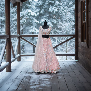 Ensemble Lehenga Royal Rose orné de broderies pour femme, tenue ethnique élégante pour mariage et fêtes avec Dupatta - Product Image 2