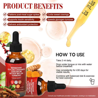 En stock – Gouttes liquides de berbérine OEM 60 ml, complément à base de plantes avec cannelle de Ceylan, melon amer, curcuma et chrome pour adultes