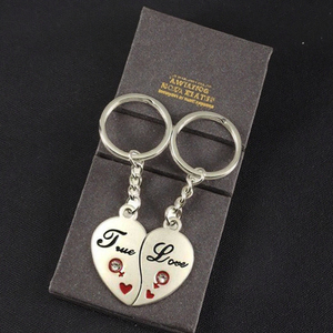 Tùy Chỉnh Hình Trái Tim Vui Vài Keychain Lãng Mạn Cá Nhân Valentine Quà Tặng Cho Cậu Bé Cô Gái Kim Loại Hợp Kim Với Men In Ấn - Product Image 2