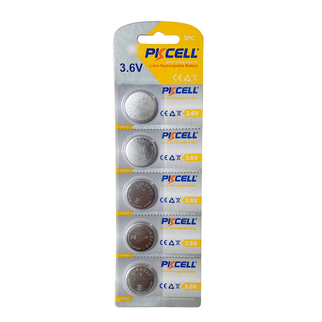 3.6V Li-ion Rechargeable Battery Lir2032 Rechargeable Coin Cell Lir 2032 CR 2032