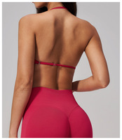 Ropa Deportiva para Mujer, Top de Yoga de Alta Sujeción, Ropa de Gimnasio a Prueba de Impactos, Sujetador Deportivo Ajustable con Espalda Descubierta, Sujetador Deportivo Sin Costuras para Yoga