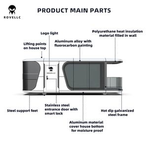 革新的なスペースカプセルコンテナハウス空気力学的デザインスチール構造モダンリビングリビングルームキッチンソリューション - Product Image 2