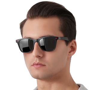 Lunettes de soleil polarisées Conchen pour hommes, monture noire, verres TAC, protection UV400, sports de plein air, conduite, style rétro tendance - Product Image 2