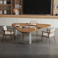 Ensemble de table et chaises de conférence en bois massif pour 4 à 8 personnes, table de bureau moderne minimaliste haut de gamme, légère et luxueuse, amovible