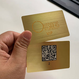 Roestvrij Staal Goud Geborsteld Vip Metalen Kaart Op Maat Logo Gedrukt Diy Qr Bedrukt Metalen Cadeaubon Voor Promotie - Product Image 4