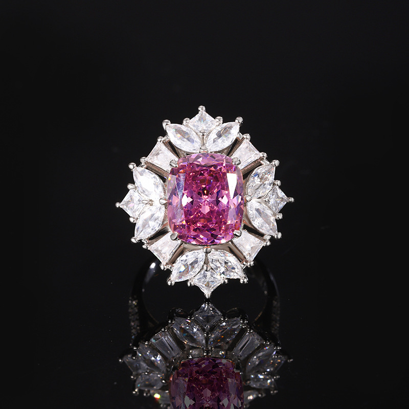 Anillo de rosa seca con corte "Nido de Pájaro"