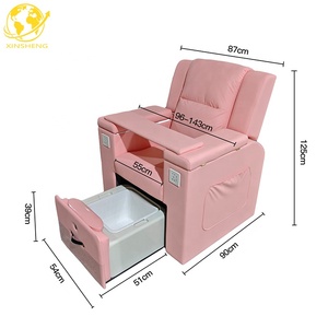 Adjustable Reclining Foot Spa <b>Chair</b> with <b>Vibration</b> and Pipeless Jet System for Nail Salons - Product Image 6