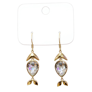 Orecchini Pendenti E982 in Oro per Donna, con Cristalli e Strass, Stile Classico per Uso Quotidiano - Product Image 1