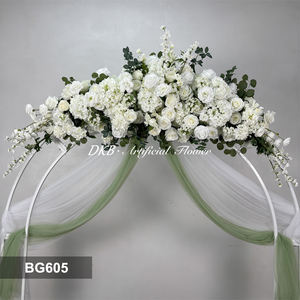 Décor de mariage réaliste en soie artificielle avec roses blanches et hortensias pour fêtes, événements et rentrée scolaire - Product Image 3