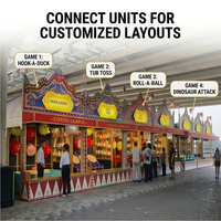 CE Tolefun Express Carnival Multi Game Booth Roll Balls Commercial Vintage Funfair Midway Interactive Prize Game Led Light Metal