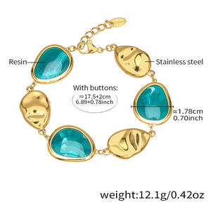 एरेसी महिलाओं की स्टेनलेस स्टील चेन ब्रेसलेट वॉटरप्रूफ 18k pvd सोने की प्लेटेड पानी रिसिन चेन ब्रैसलेट गहने - Product Image 6