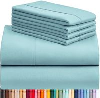 Ensemble de draps de lit 18 "avec drap plat et taies d'oreiller Confortable sans plis Pack de six Queen Size Deep Poches