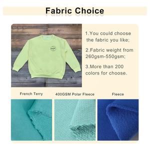 OEM personalizado bordado Puff impresión 100% algodón estilo básico Oversize Unisex peso pesado pulóver hombres Sudadera de cuello redondo - Product Image 3