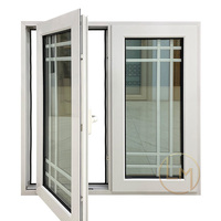 Ventanas de Aluminio con Doble Acristalamiento Templado de Alta Calidad Resistentes a Huracanes, Ventana Abatible de Aluminio para Balcón