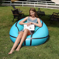 Canapé gonflable pliable en PVC floqué, design moderne et sexy, en forme de ballon de football, 105*105*80CM, 100 kg, vente en gros