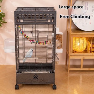 Peony feng büyük Metal kuş kafesi şakayık ve Budskin papağan manzara nakış düğmesi kapatma tipi çin Villa kuş tarzı - Product Image 4