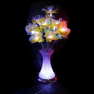 Bán Buôn Trung Quốc Nhà Cung Cấp <span class=keywords><strong>Led</strong></span> Sợi Quang Phalaenopsis Hoa Nhân Tạo Trong Eo Crystal Vase - Product Image 4
