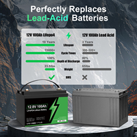 Baterai LiFePO4 HYL 12.8V 100Ah dengan BMS 100A Terintegrasi, 10000 Siklus, Umur Panjang, untuk Sistem Tenaga Surya RV, Motor Trolling, dan Kelautan