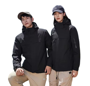 Veste à capuche 3-en-1 pour femmes et hommes, norme <span class=keywords><strong>nationale</strong></span> GB32614, ensemble deux pièces, tenue de randonnée en plein air, respirante, coupe-vent - Product Image 4