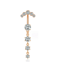 Nouveau Bijou de Corps Sexy pour Femme : Anneau de Nombril en Zircon avec Pendentif, Idéal pour un Cadeau (Vente en Gros)