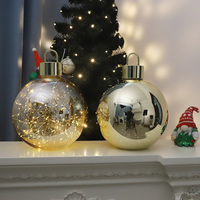 Articles de Noël les plus vendus Grosse boule de Noël en verre avec lumière LED Boule de Noël scintillante