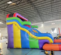 Toboggan aquatique gonflable commercial avec piscine, toboggan rebondissant pour enfants, jouets d'été d'extérieur, gonflables